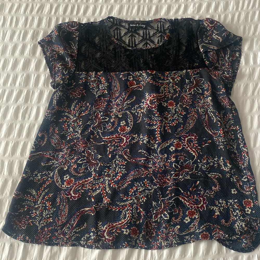 Blouse with Mesh Top